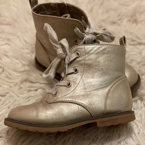 Cat & Jack Girls Gold Combat Boots